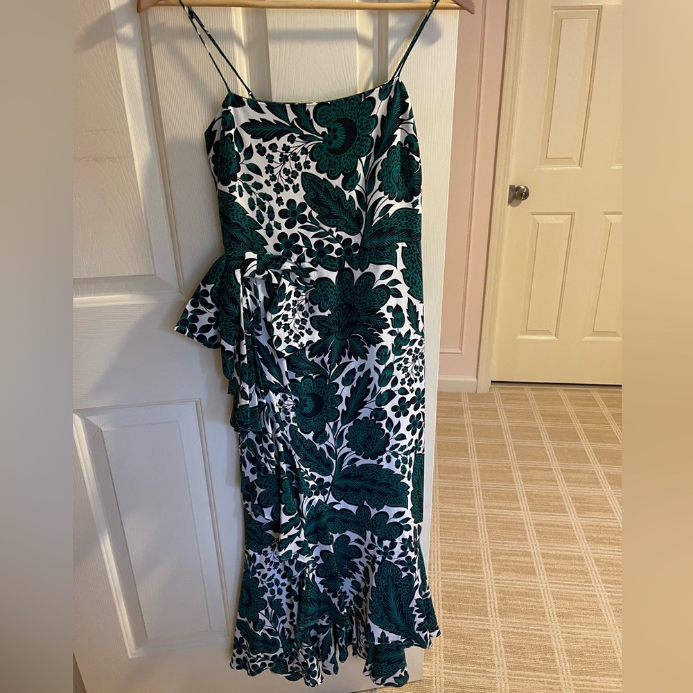 Jcrew emerald floral dress
